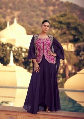 Sayuri Designer Panihari Heavy Chinon With Sequence Embroidery Work  Indo Western Collection Purple Color DN 5766
