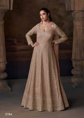 Sayuri Designer Party Wear Heavy Real Georgette With Sequence And Embroidery Work Brown Color DN 5784