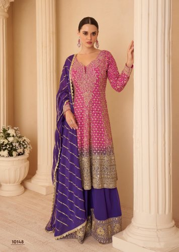 Sayuri Designer Sandhya DN 10148 Heavy Real Georgette With Embroidery Anarkali Suit Pink Color