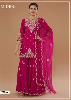 Special Designer Party Wear Sharara Suit Vichitra Blooming With Heavy Embroidered And Sequence Work Pink Color DN 716 