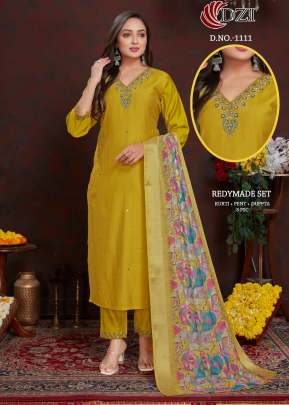 Today presenting Readymade 3 pices Kurtis pant Dupptta With Sequence Hand work and Khatali work yellow