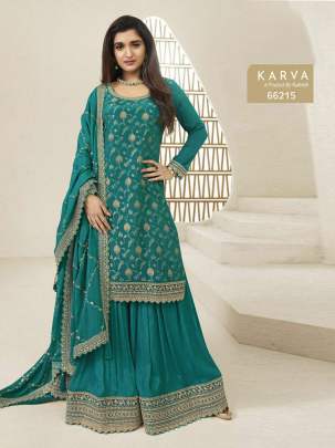 Vinay Fashion Kuleesh Karva Designer Salwar Kameez Palazzo Suit Rama Color DN 66215