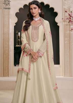 Vinay Fashion Kuleesh Naaz Anarkali Gowns Salwar Kameez Suit  Cream Color DN 73053