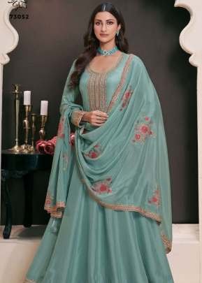 Vinay Fashion Kuleesh Naaz Anarkali Gowns Salwar Kameez Suit  Aqua Blue Color DN 73052