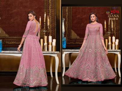 143305 red heavy flair gown manufacturer in surat - Reewaz International |  Wholesaler & Exporter of indian ethnic wear catalogs.