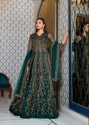 Vipul Ziana Heavy Designer Embroidered Salwar Suits DN 4621 Rama