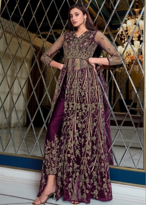 Vipul Ziana Heavy Designer Embroidered Salwar Suits DN 4621 Wine