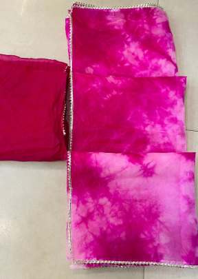 Vishnupriya Heavy Organza With Beautiful Hand Drying Shibori Print Saree Pink color