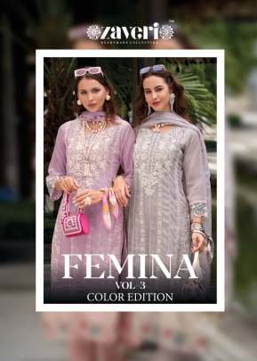 Zaveri Femina Vol 3 Color Edition Soft Organza Ready Made Suit Collection