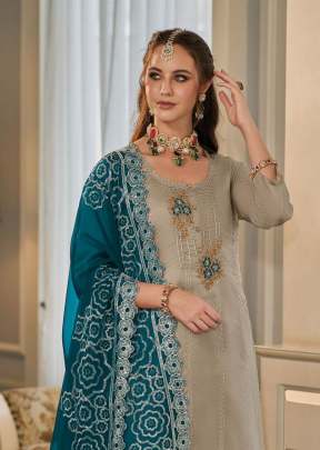 Zaveri Kahira Soft Orgenza Embroidered Top Bottom With Dupatta Ready Made Collection