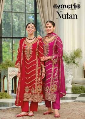 Zaveri Nutan Soft Organza Embroidery Designer Readymade Salwar Suit Collection