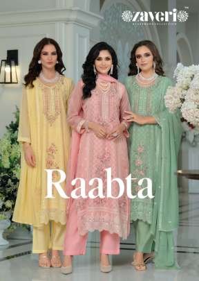 Zaveri Raabta Organza With Embroidered Ready Made Suits