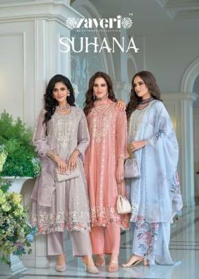 Zaveri Suhana Soft Organza Embroidered Ready Made Suits